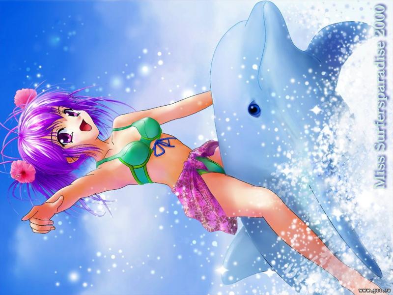 Wallpaper Miss Surfer petite fille