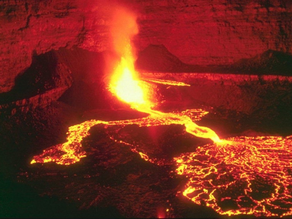 Wallpaper Paysages volcan en eruption