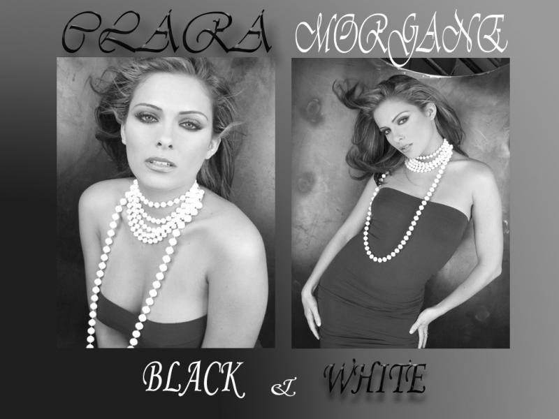 Wallpaper Black White Clara Morgane