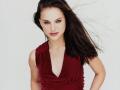 Wallpaper Natalie Portman portrait tenue rouge