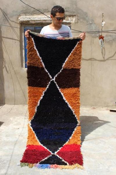 Tribal Boucherouite Colorful ArtWork Rug