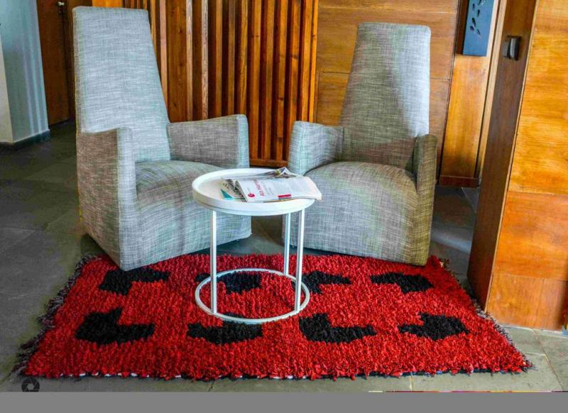 Moroccan Boucherouite Rug : Red Shag Rug - Marokko Teppich