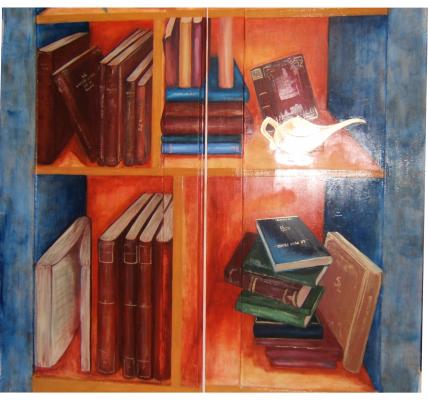 Bibliothque en trompe l'oeil