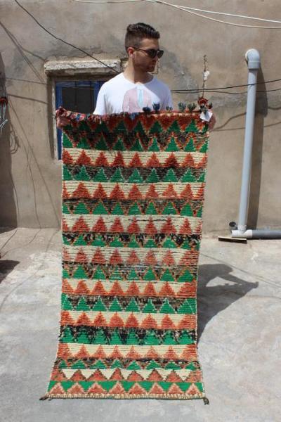 Green Berber Authentic Design Rug